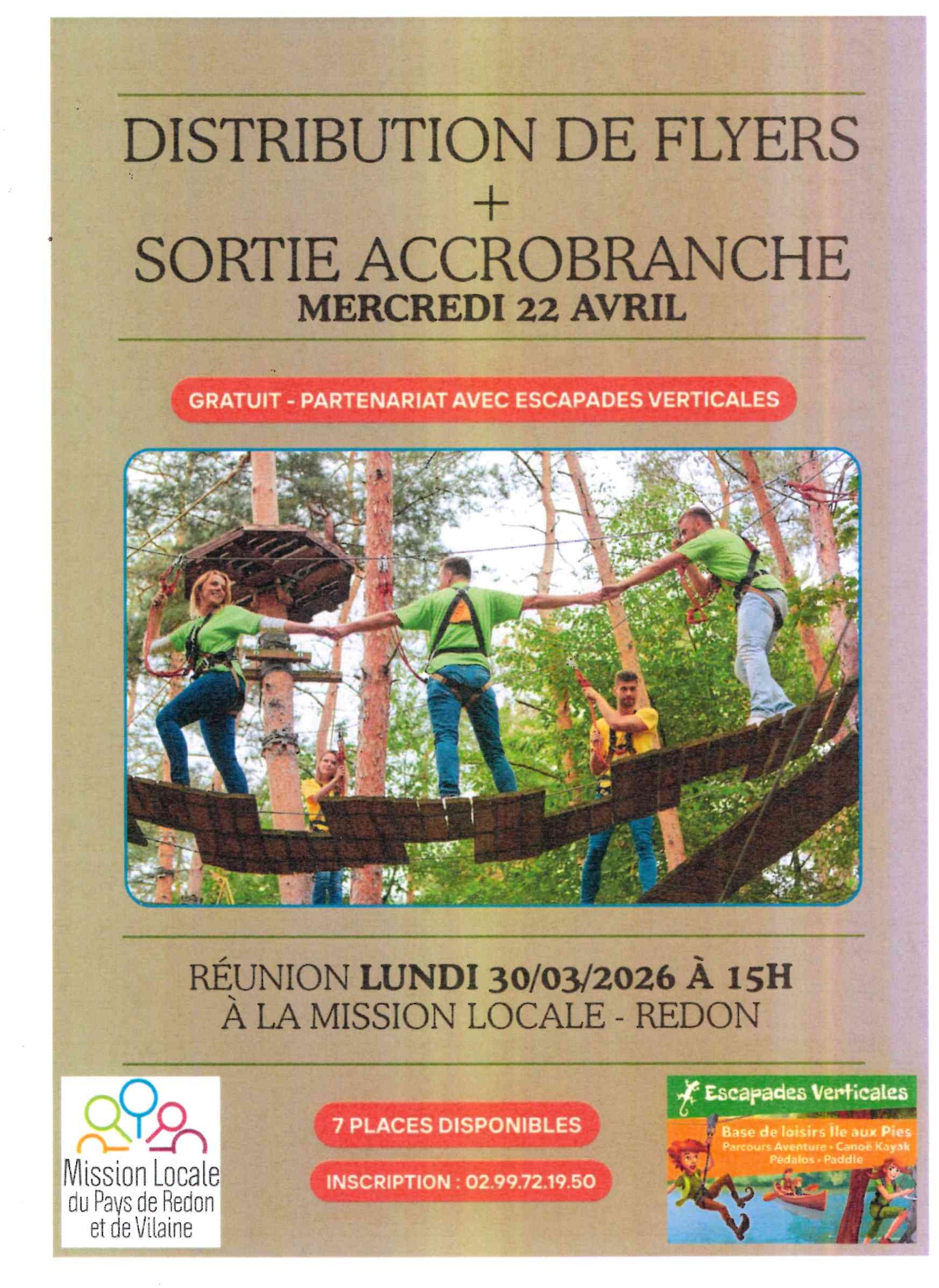 activité sportive : accrobranche (inscription)