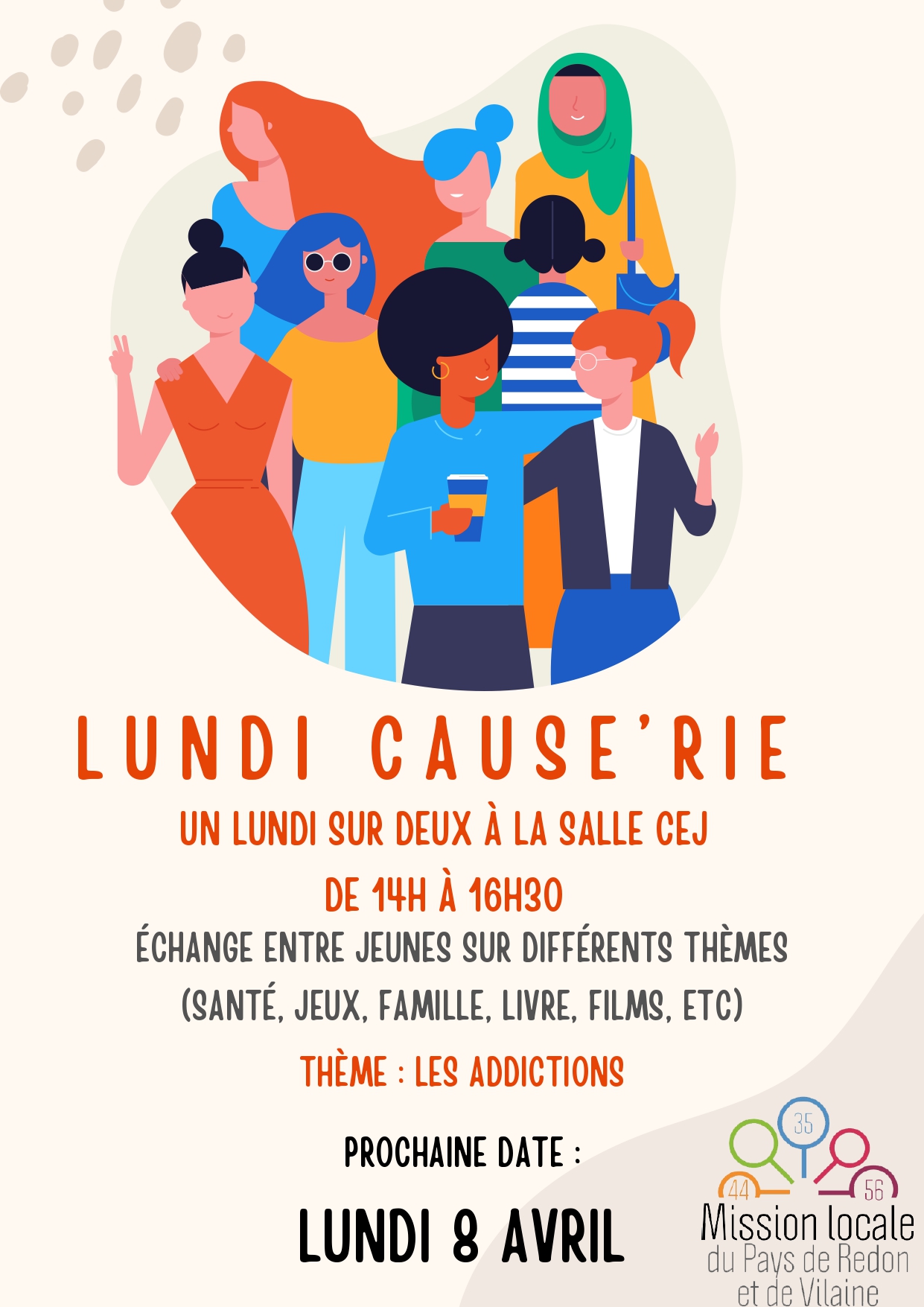 Lundi cause'rie  - temps d'échanges entre jeunes